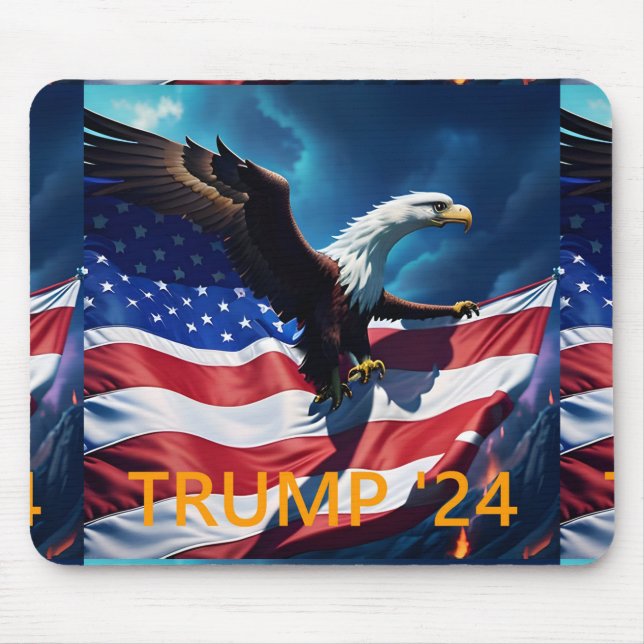 Tapis De Souris Drapeau américain Aigle TRUMP 2024 (Devant)