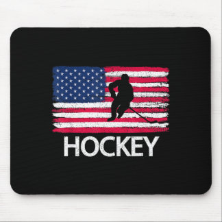 Tapis De Souris Drapeau américain cool hockey