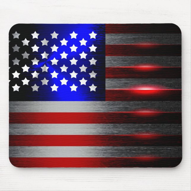 Tapis De Souris Drapeau américain coupé par laser 1 de tranchant (Devant)