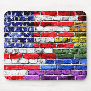 Tapis De Souris Drapeau américain d'arc-en-ciel
