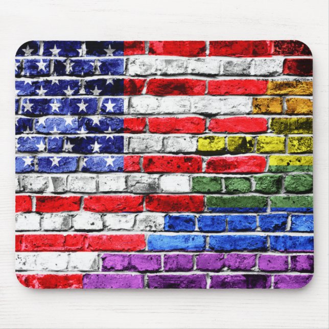 Tapis De Souris Drapeau américain d'arc-en-ciel (Devant)