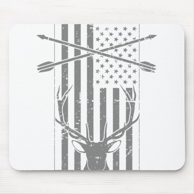 Tapis De Souris Drapeau américain de chasseur - chasse de cerfs (Devant)