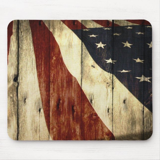 Tapis De Souris Drapeau américain de fibre de bois americana (Devant)