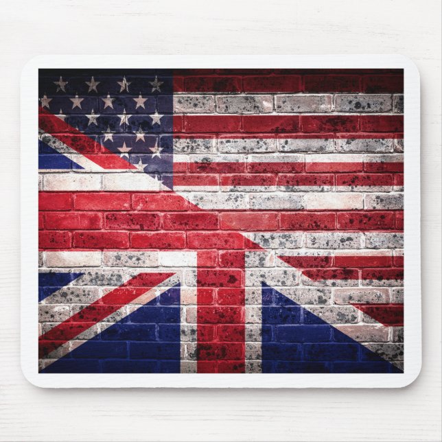 Tapis De Souris Drapeau américain et britannique (Devant)