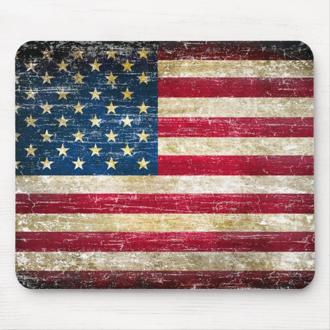 Tapis De Souris Drapeau américain Grunge (Devant)