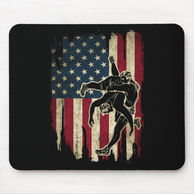 Tapis De Souris Drapeau américain lutte contre le drapeau américai (Devant)