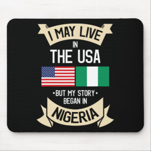 Tapis De Souris Drapeau américain nigérian Usa Cadeaux de racines 