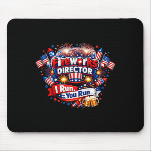 Tapis De Souris Drapeau américain patriotique feu d'artifice 4 jui