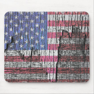 Tapis De Souris Drapeau américain patriotique peint par épluchage