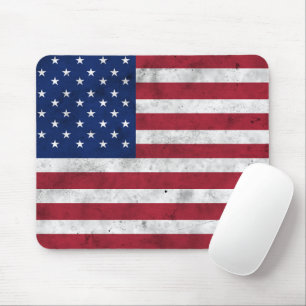 Tapis De Souris drapeau américain rouge vintage bleu Amérique patr