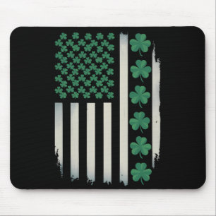 Tapis De Souris Drapeau américain Shamrocks St Patricks Day Americ