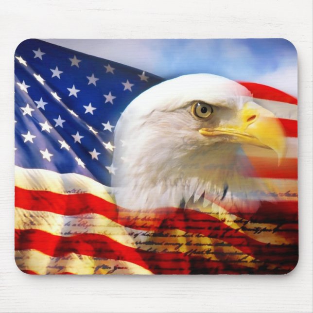 Tapis De Souris Drapeau américain/tapis de souris d'Eagle (Devant)