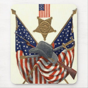 Tapis De Souris Drapeau américain Union Médaille de la guerre de S