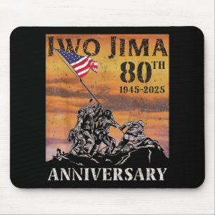 Tapis De Souris Drapeau américain vétéran Iwo Jima 80e anniversair