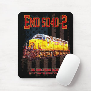 Tapis De Souris Drapeau américain vintage EMD SD40-2 Locomotive di
