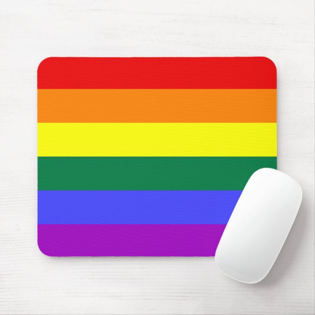 Tapis De Souris Drapeau arc-en-ciel LGBT Pride (Avec souris)