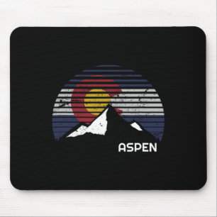 Tapis De Souris Drapeau Aspen Colorado - Co Bluebird Day Mountain
