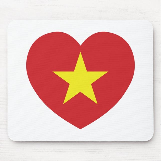 Tapis De Souris Drapeau cardiaque du Vietnam (Devant)