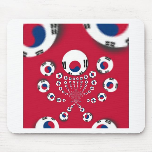Tapis De Souris Drapeau Corée du Sud Kaleidoscope (Devant)