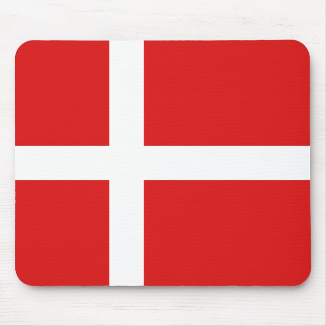 Tapis De Souris Drapeau danois Mousepad (Devant)