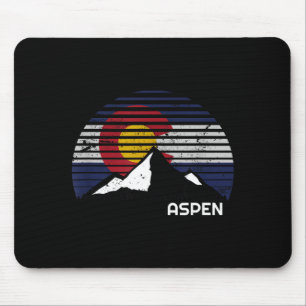 Tapis De Souris Drapeau d'Aspen Colorado - co oiseau bleu jour mon