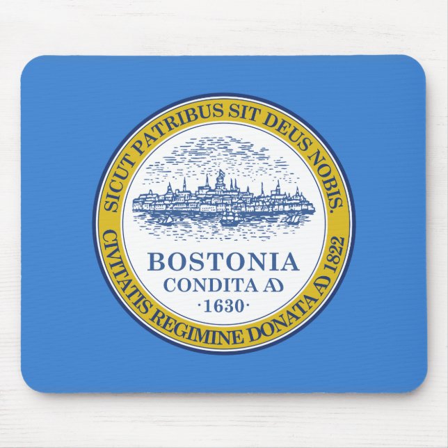 Tapis De Souris Drapeau de Boston, Massachusetts Souris (Devant)