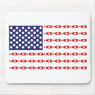 Tapis De Souris Drapeau de bouteille de bière patriotique