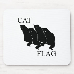 Tapis De Souris Drapeau de chat Drôle noir amusant