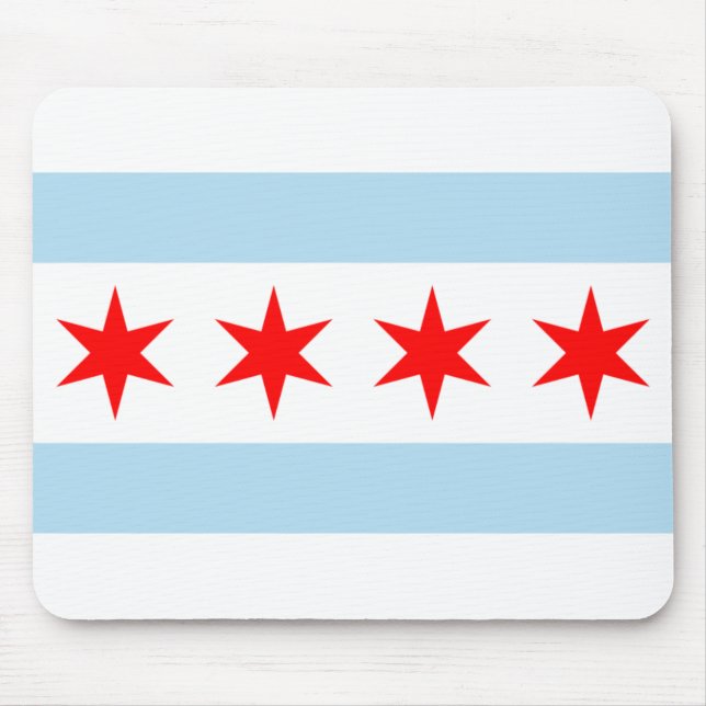 Tapis De Souris Drapeau de Chicago (Devant)