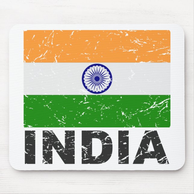 Tapis De Souris Drapeau de cru de l'Inde (Devant)