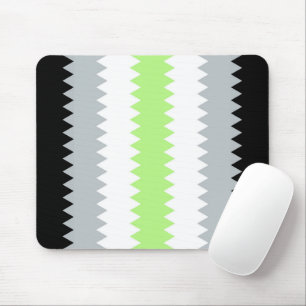 Tapis De Souris Drapeau de fierté Agender Abstrait Groovy Boho Zig