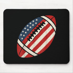 Tapis De Souris Drapeau de football américain 4 juillet patriotiqu