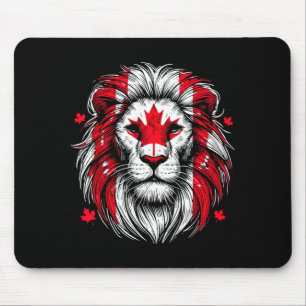 Tapis De Souris Drapeau de la feuille d'érable du lion patriotique