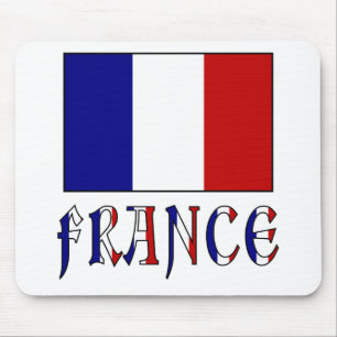 Tapis De Souris Drapeau de la France avec nom coloré