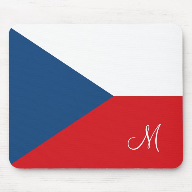 Tapis De Souris Drapeau de la République tchèque Monogrammed (Devant)