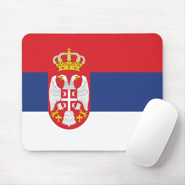 Tapis De Souris drapeau de la Serbie (Avec souris)