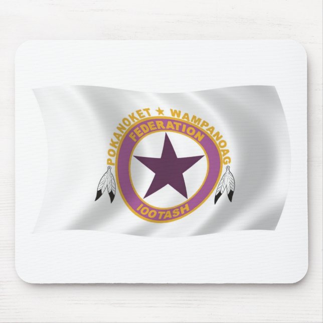 Tapis De Souris Drapeau de la tribu Wampanoag Mousepad (Devant)