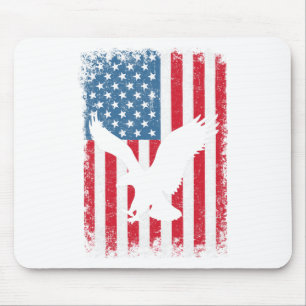 Tapis De Souris Drapeau de l'aigle américain du 4 juillet Indépend