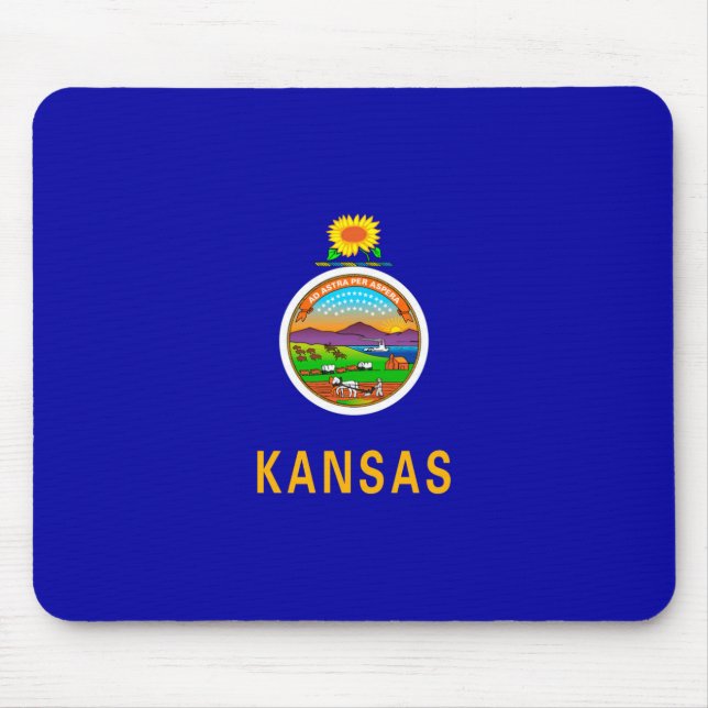 Tapis De Souris Drapeau de l'État du Kansas (Devant)