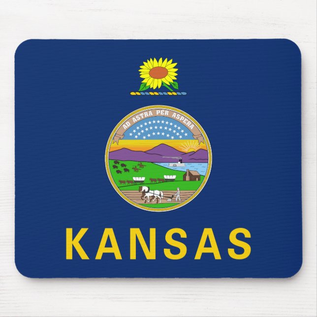 Tapis De Souris Drapeau de l'État du Kansas (Devant)