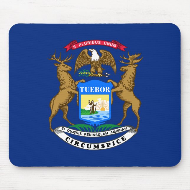 Tapis De Souris Drapeau de l'État du Michigan (Devant)