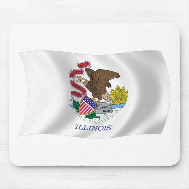 Tapis De Souris Drapeau de l'Illinois Mousepad (Devant)