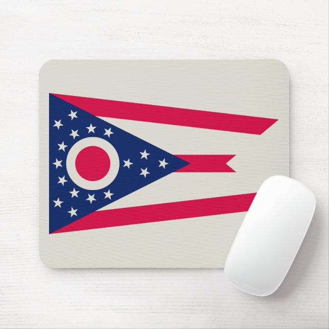 Tapis De Souris Drapeau de l'Ohio : la bannière Buckeye State (Avec souris)