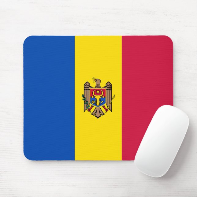 Tapis De Souris Drapeau de Moldavie (Avec souris)