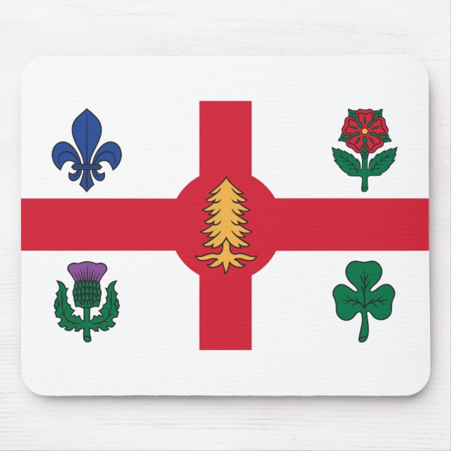 Tapis De Souris Drapeau de Montréal (Québec) (Devant)