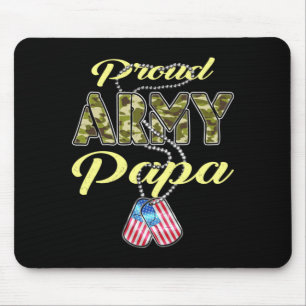 Tapis De Souris Drapeau de Papa de l'Armée fière Camo Tags de Chie