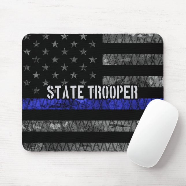 Tapis De Souris Drapeau de police de l'État en détresse (Avec souris)