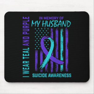 Tapis De Souris Drapeau de sensibilisation au suicide Turquoise au