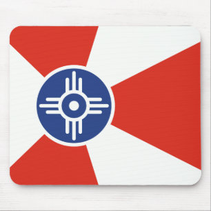 Tapis De Souris Drapeau des TIC Wichita Kansas
