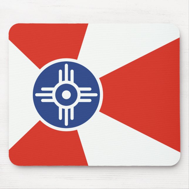Tapis De Souris Drapeau des TIC Wichita Kansas (Devant)